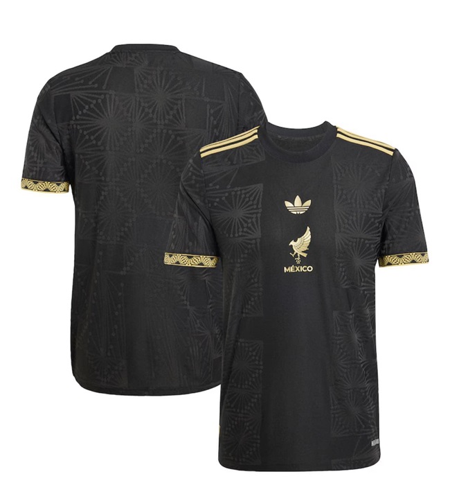 Men's Black/Gold Mexico Blank 2025 Soccer Jersey